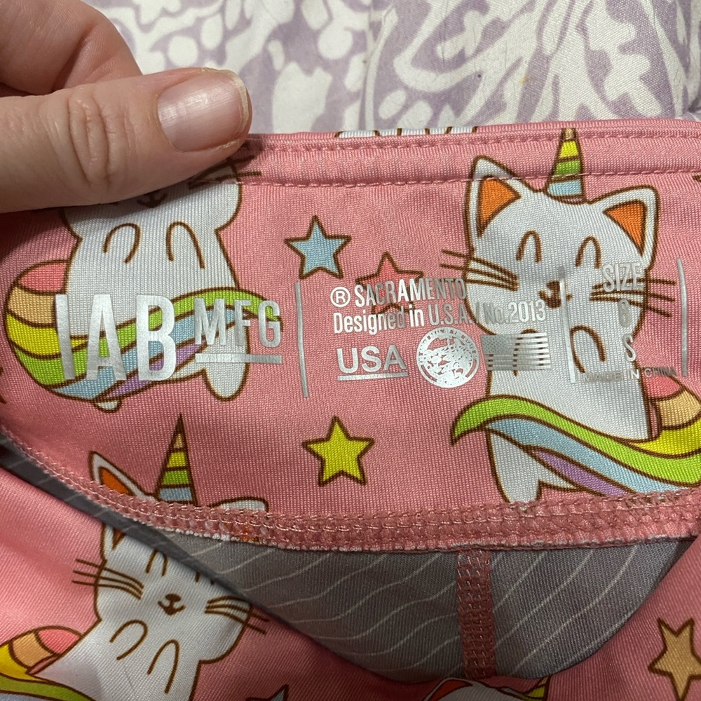 CUTE Pink Cat Print Athletic Shorts Size S - Picture 2 of 6